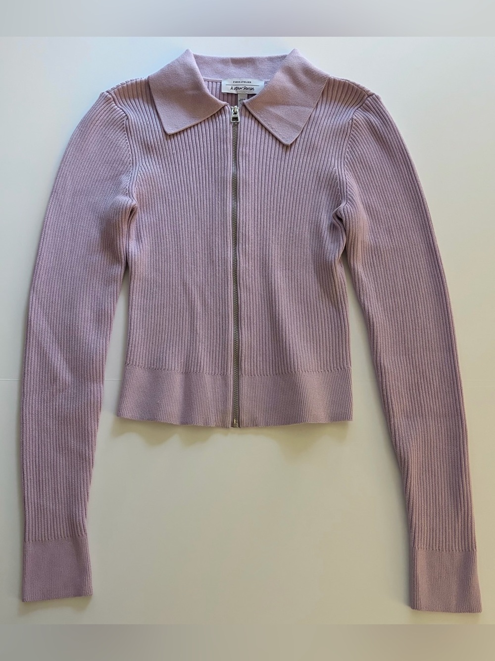 & Other Stories Lilac Zip-Up Cardigan